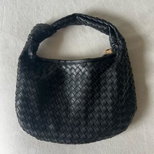 Melie Bianco Brigette mini satchel woven knot purse